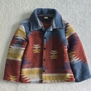 Western / Aztec / Geo Patterned Kids Pea Coat